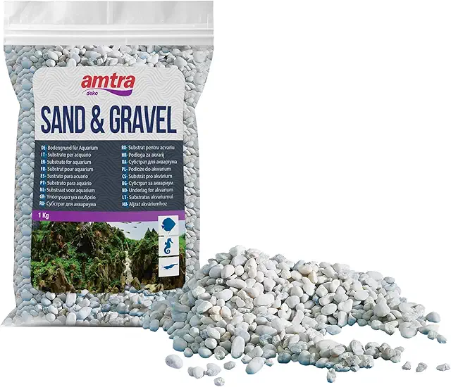 Amtra Gravel Aquarienkies - Natürlicher dekorativer Kies, 4-8 mm, 1 kg