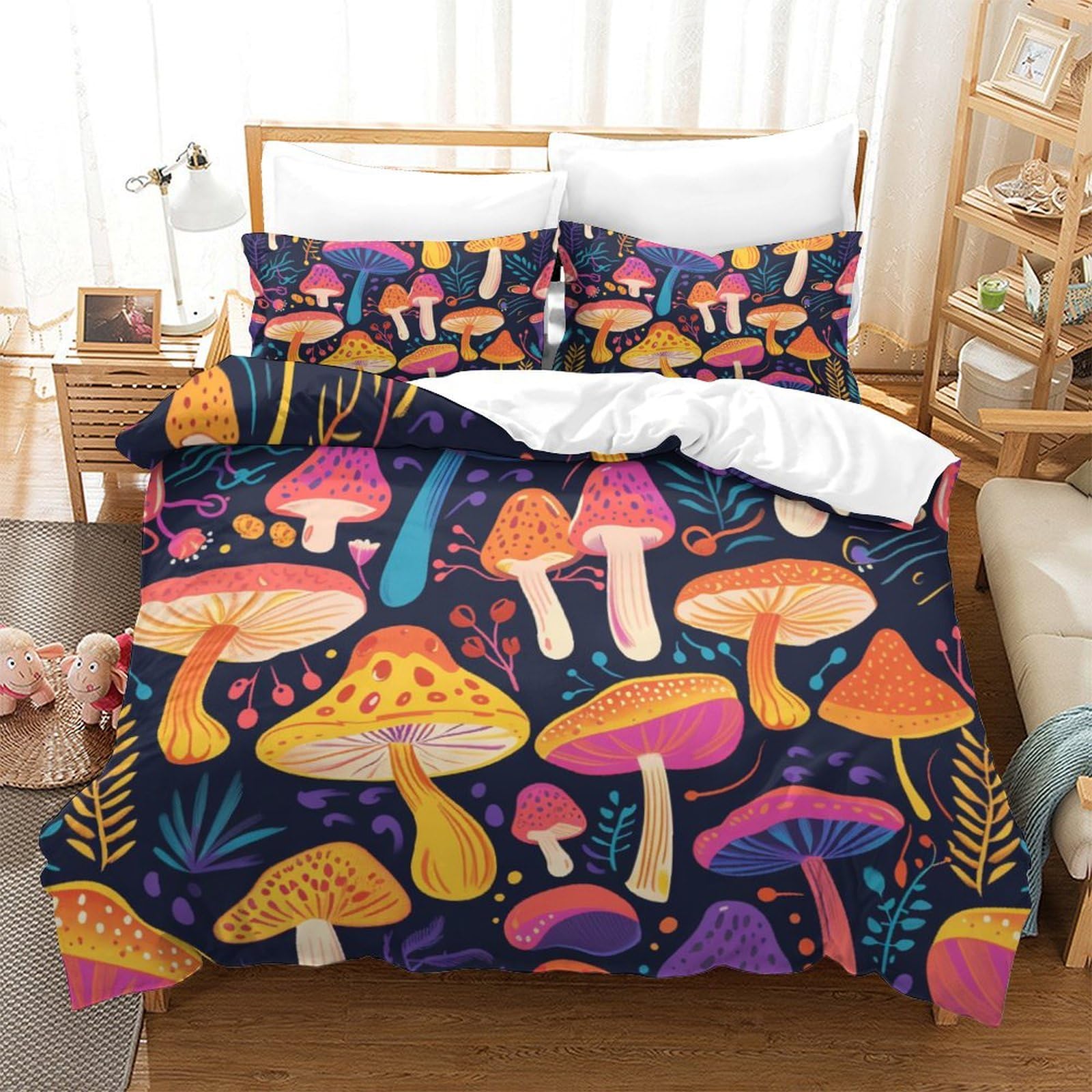 Parure de lit 260x220 en microfibre pour chambre adulte et ado style épuré