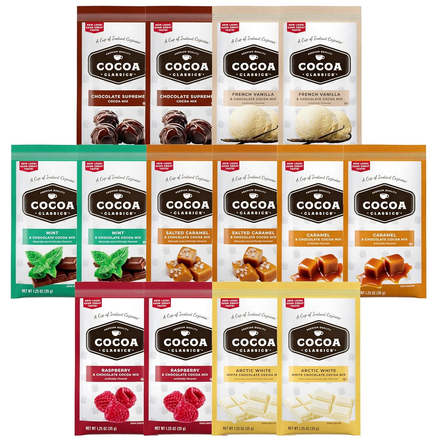 Amazon.com : Hot Cocoa Mix Gift Set – 14 Count, 7 Flavors | Cozy