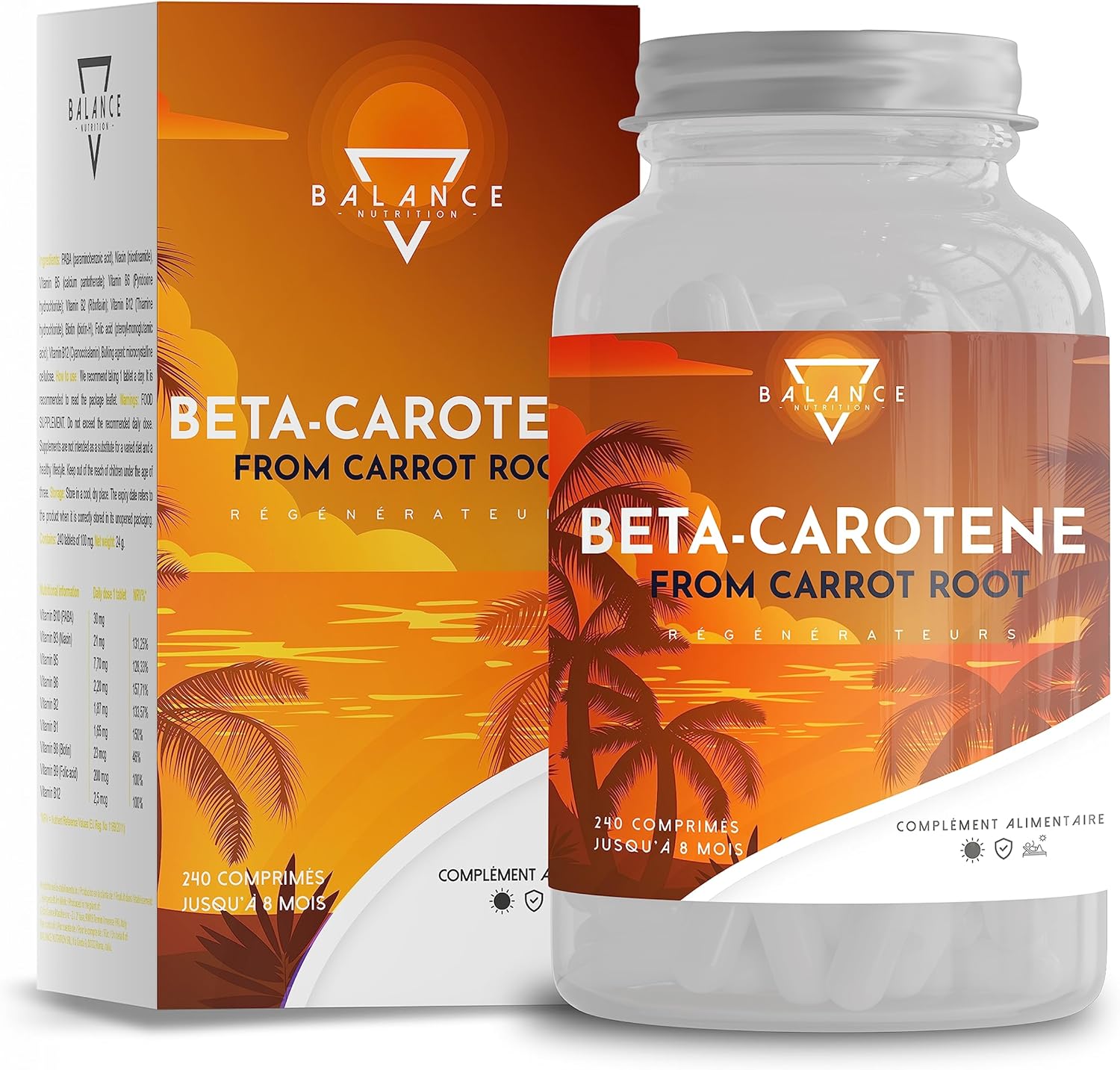 BETA CAROTENE 240 COMPRIMES (8 mois) Autobronzant Gelule
