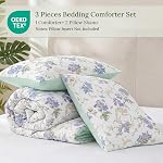 Exclusivo Mezcla Floral King Comforter Set | 3 Pieces Lightweight Summer Bedding, Soft Microfiber, Reversible Lilac Botanical Print, Decor for Bedroom, Guest Room & Dorm