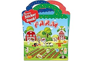 Reusable Sticker Book for Travel, 115 Pcs Crafts Activity Stickers for 2-4 Year Old Toddlers.