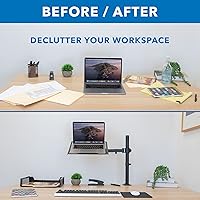 Vista 2 de Mount-It! Soporte de escritorio para laptop, brazo ergonómico totalmente ajustable para laptop con bandeja ventilada, gestión de cables, abrazadera
