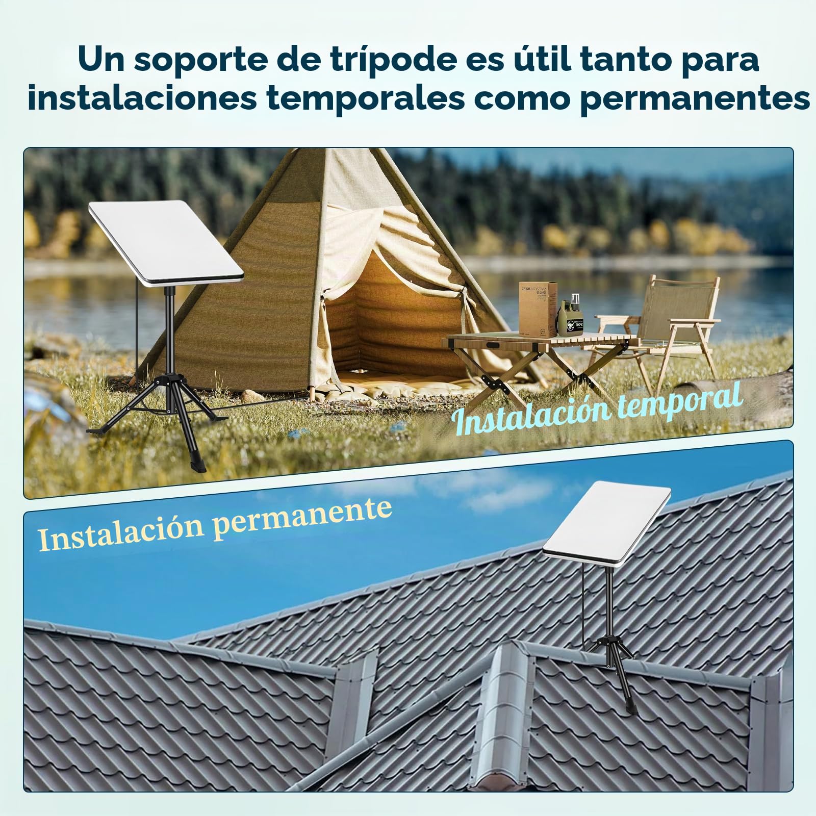 Starlink Gen 3 - Soporte de trípode ajustable para exteriores, kit de montaje Starlink portátil para acampar y viajes en caravana, soporte de trípode Starlink incluye adaptador de tubería, compatible