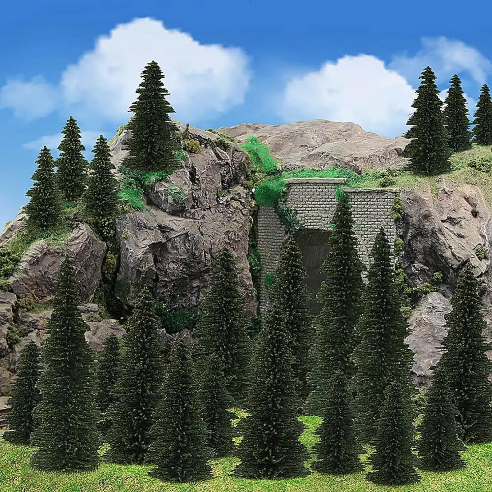Alberi modellini ferroviari, 20 pezzi, albero modello verde pino N HO scala per layout ferroviario 12,5 cm