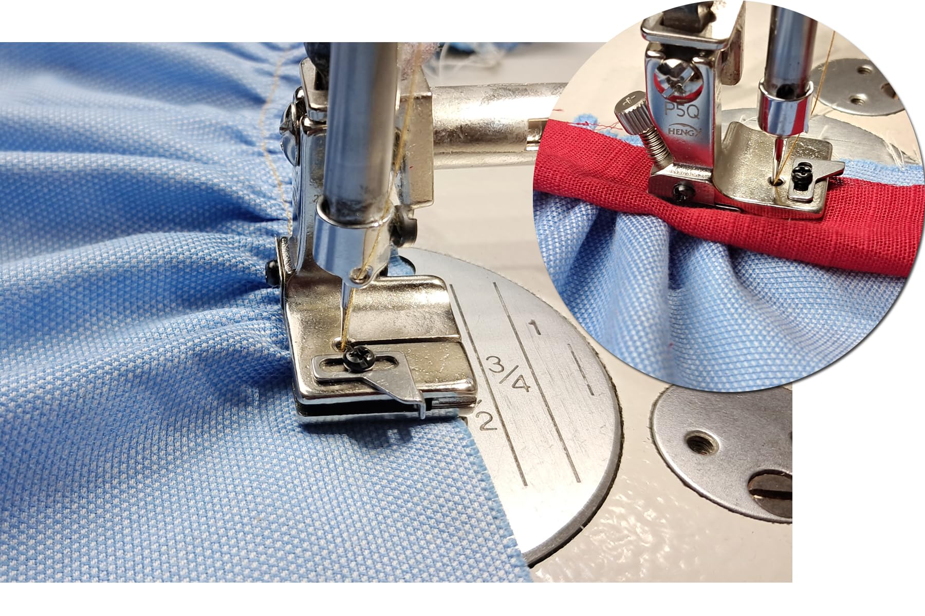 P5Q Industrial Sewing Machine Adjustable Gathering Presser Foot, 2-in-1 Pleating Shirring Foot, Compatible with JUKI Jack Single Needle Lockstitch-image-36