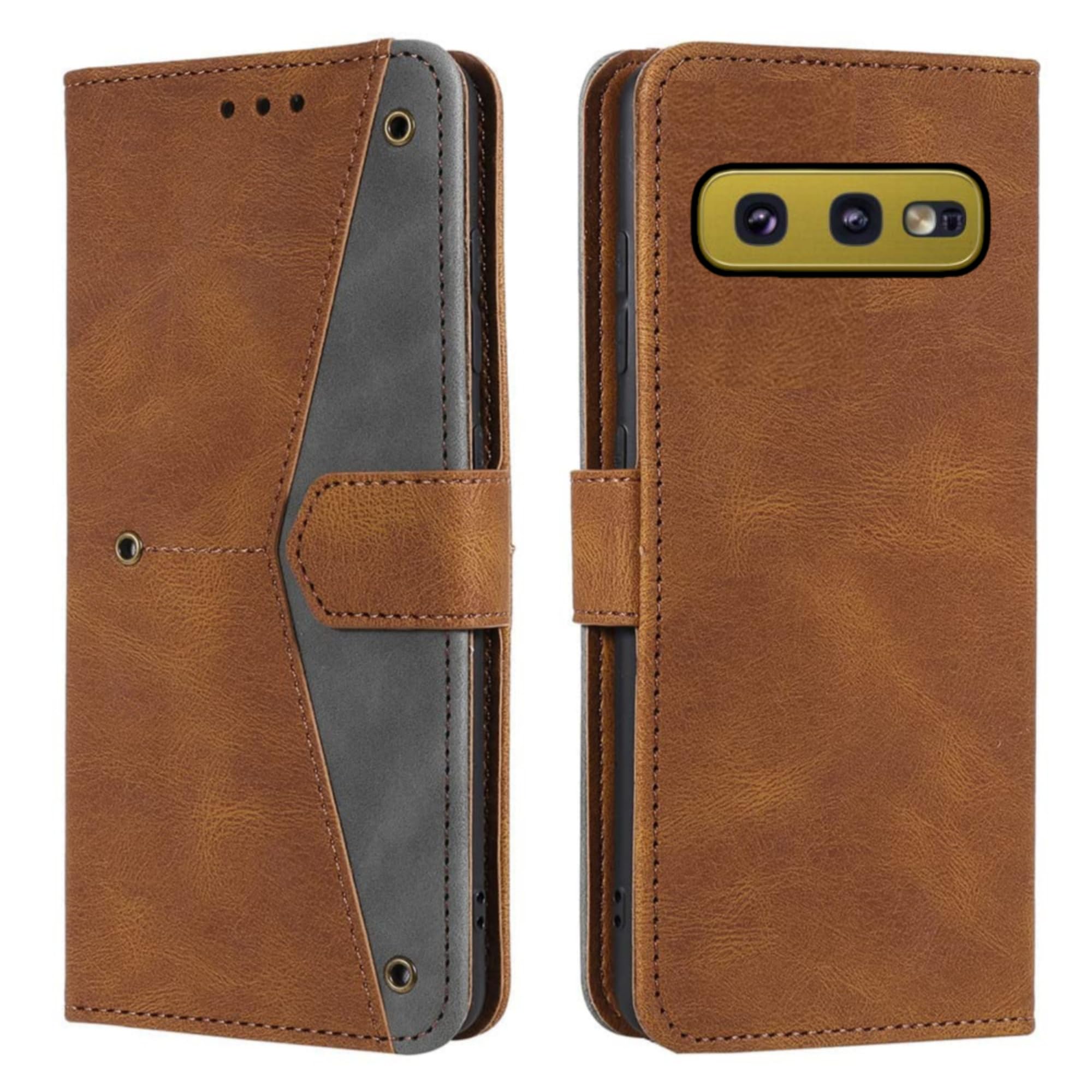 Flip Cover for Samsung Galaxy S10e Mobile Phone | Business Professional Case | Premium Leather Finish Back Cover | Foldable Stand | Wallet Card Slots | (Top Trending)_ Brown Multi