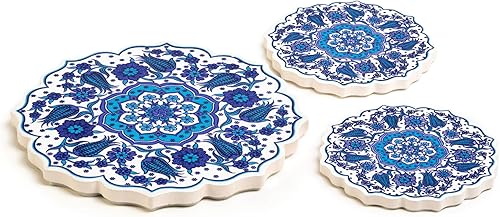 Miniatura 8 de Etalon -Sophia - Juego de salvamanteles para platos calientes hechos a mano para ollas calientes, platos y sartenes con posavasos salvamanteles -