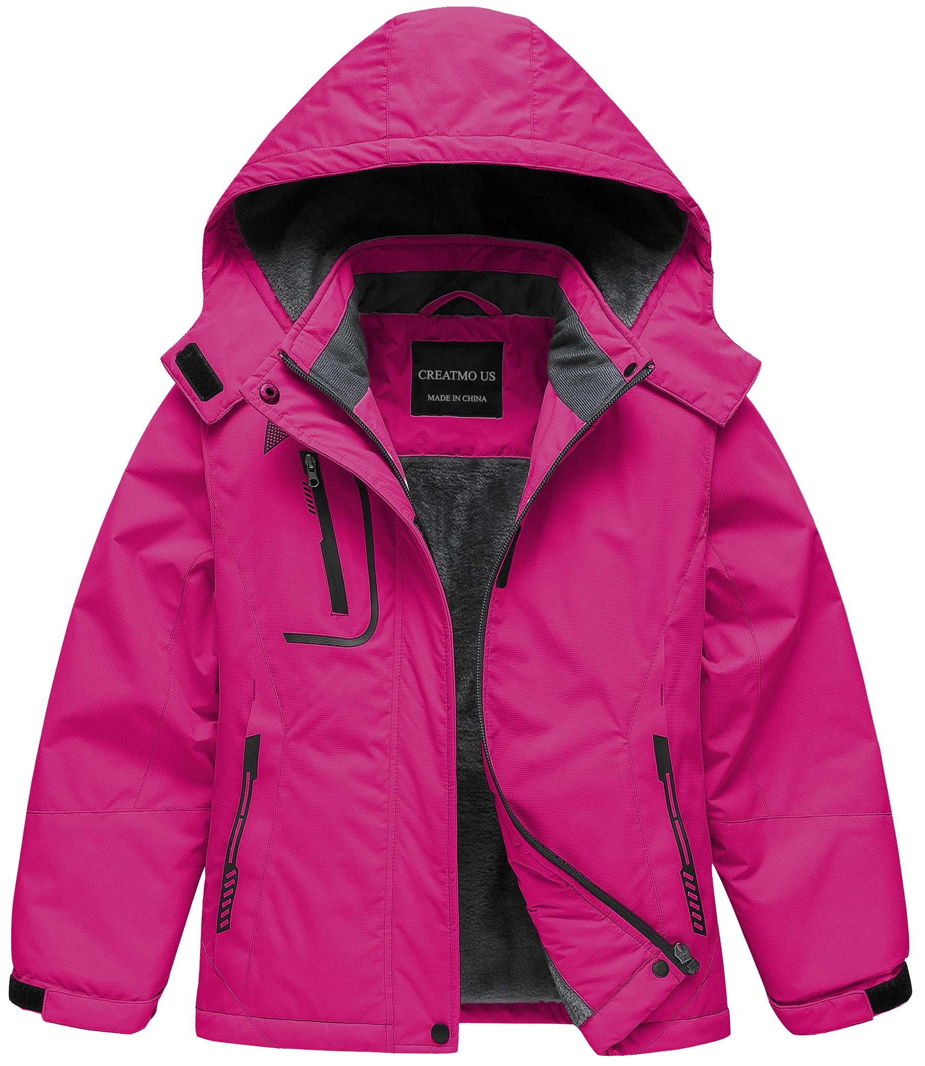 CREATMO US Chaqueta de esquí impermeable para niña, abrigo de nieve para invierno, resistente al viento, chaqueta de lluvia para snowboard