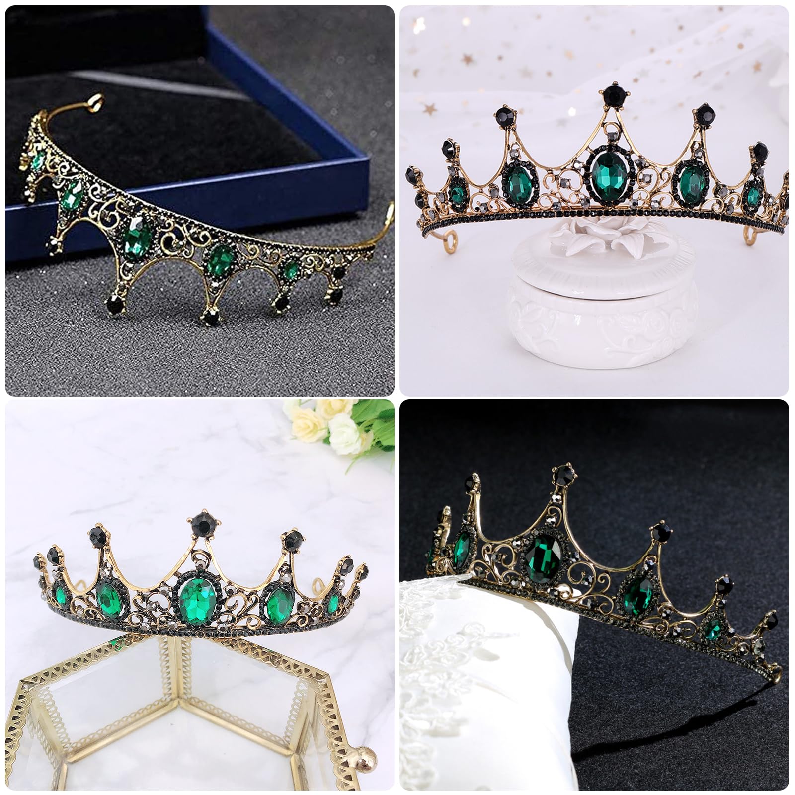 Kristallkrone Tiara Barock Krone Prinzessin Kristallkrone Königin Vintage Strass Stirnband
