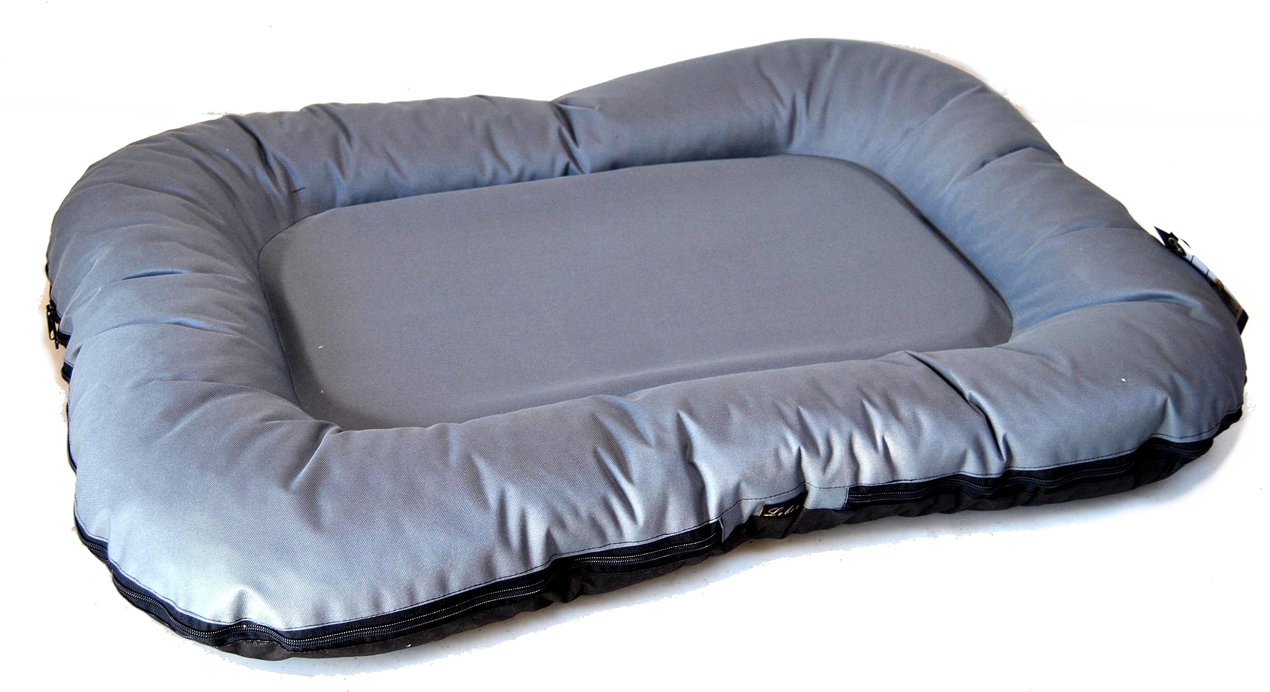 Lebon - Hundebett Hundekissen Ponto - 6 Größen - Braun | Grau - Robust und wasserabweisend - Waschbar - Made IN EU (L, Grau)
