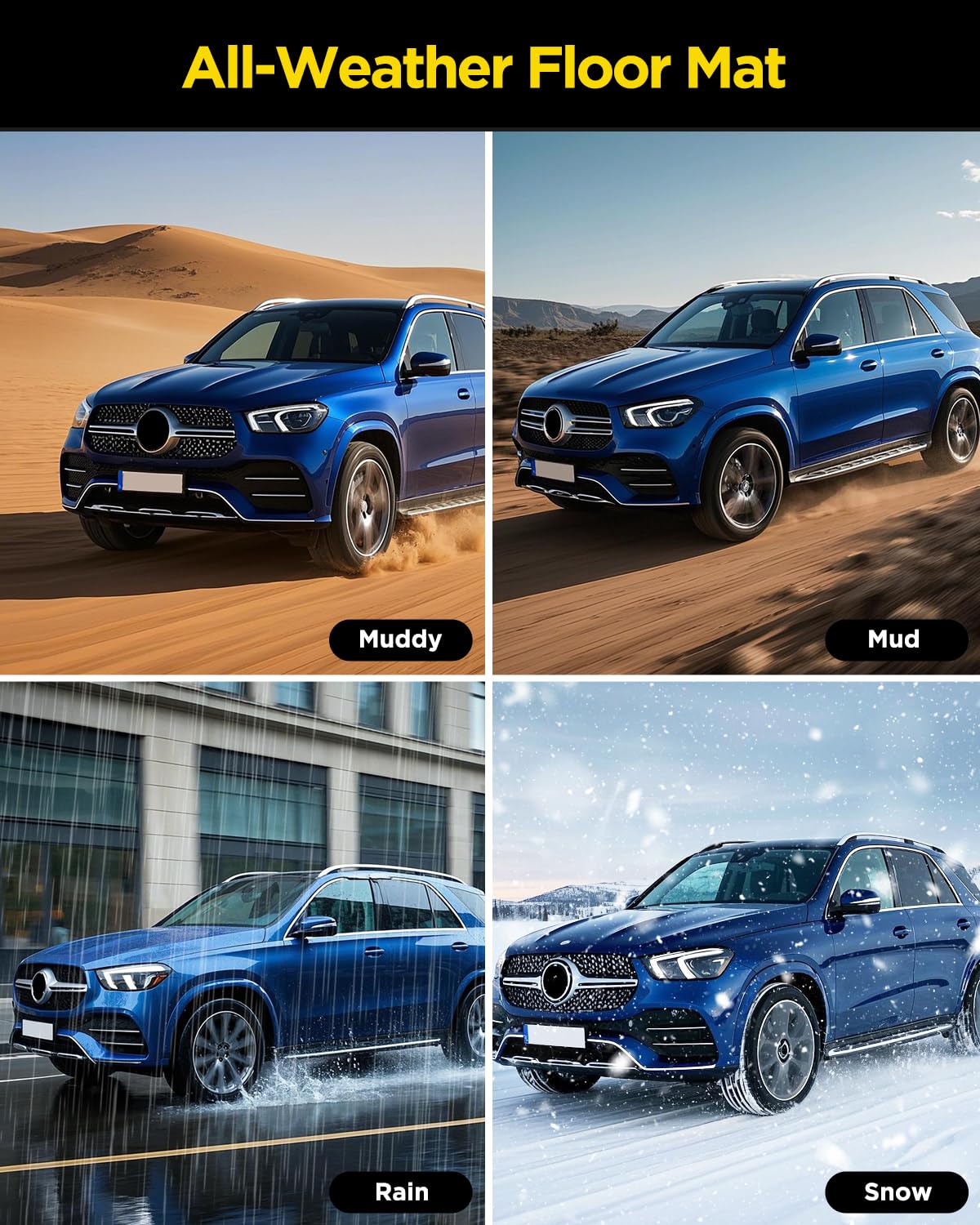 Vloermatten voor Mercedes-Benz GLE 350 2026, TPE Auto's Met Anti-Slip