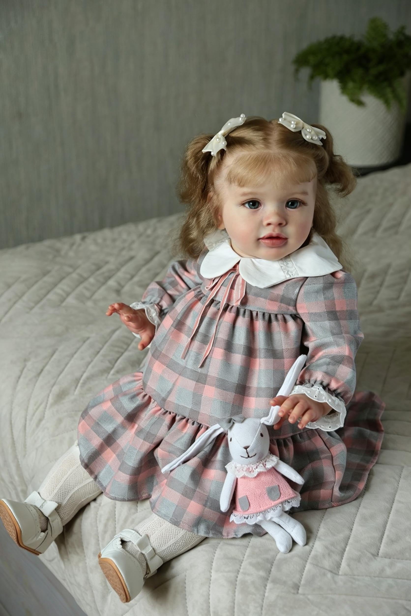 RXDOLL Realistyczne lalki Reborn Pippa, 66 cm, duży rozmiar, Reborn Baby Dolls Girl, miękka tkanina winylowa, realistyczna lalka niemowlęca, która wygląda naprawdę wyglądająco, lalka dla malucha na