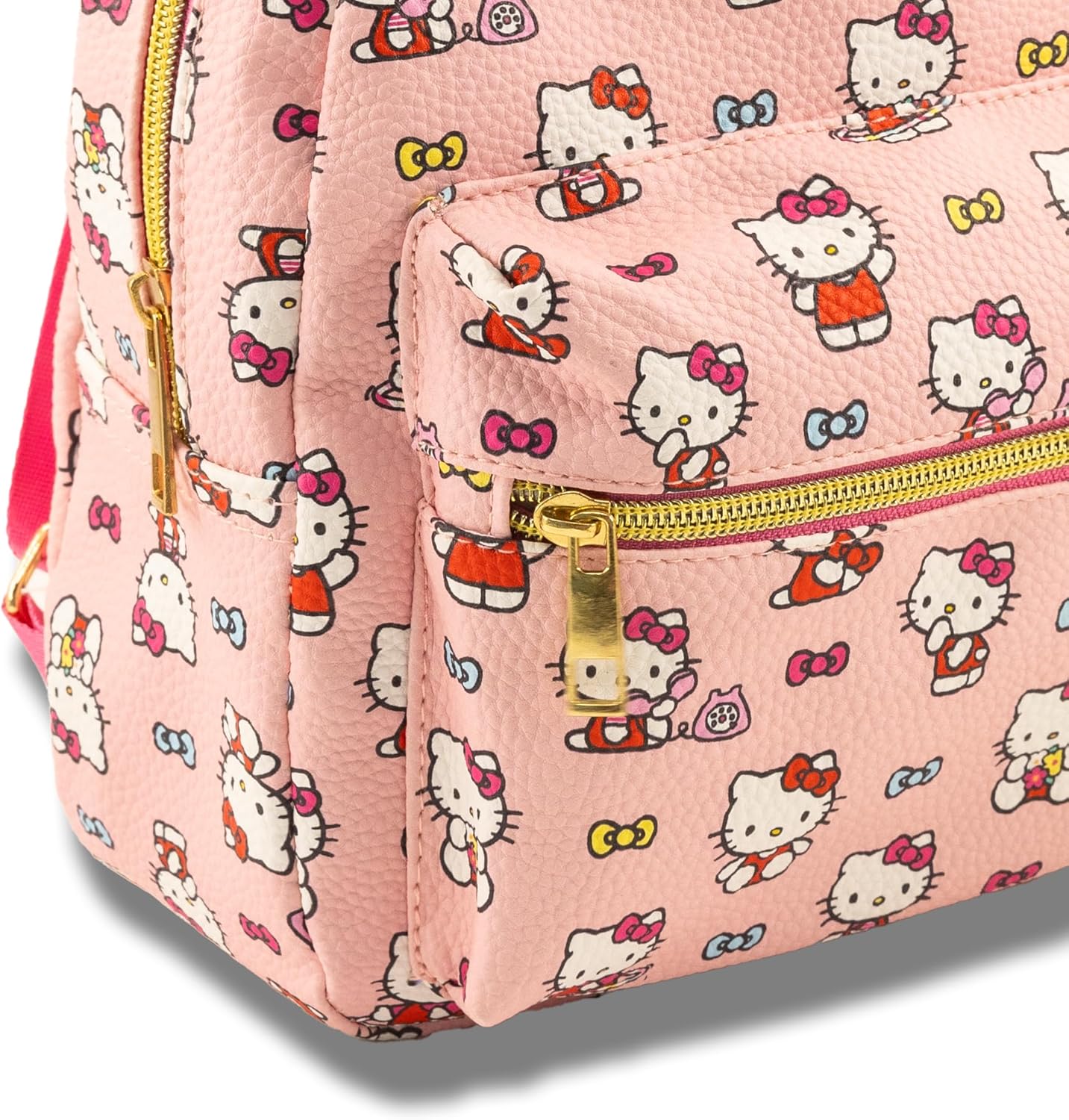 Fast Forward Sanrio Hello Kitty Mini Backpack for Girls | PU Leather Daypack Backpack Featuring Hello Kitty | Small Travel Bag, Lightweight Backpack | Ages 3+