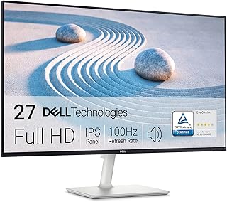 Dell S2725H 27″ Full HD (1920×1080) Monitor, 100Hz, IPS, 4ms, 99% sRGB, Altavoces Integrados, Bisel Ultrafino, 2X HDMI, Blanco