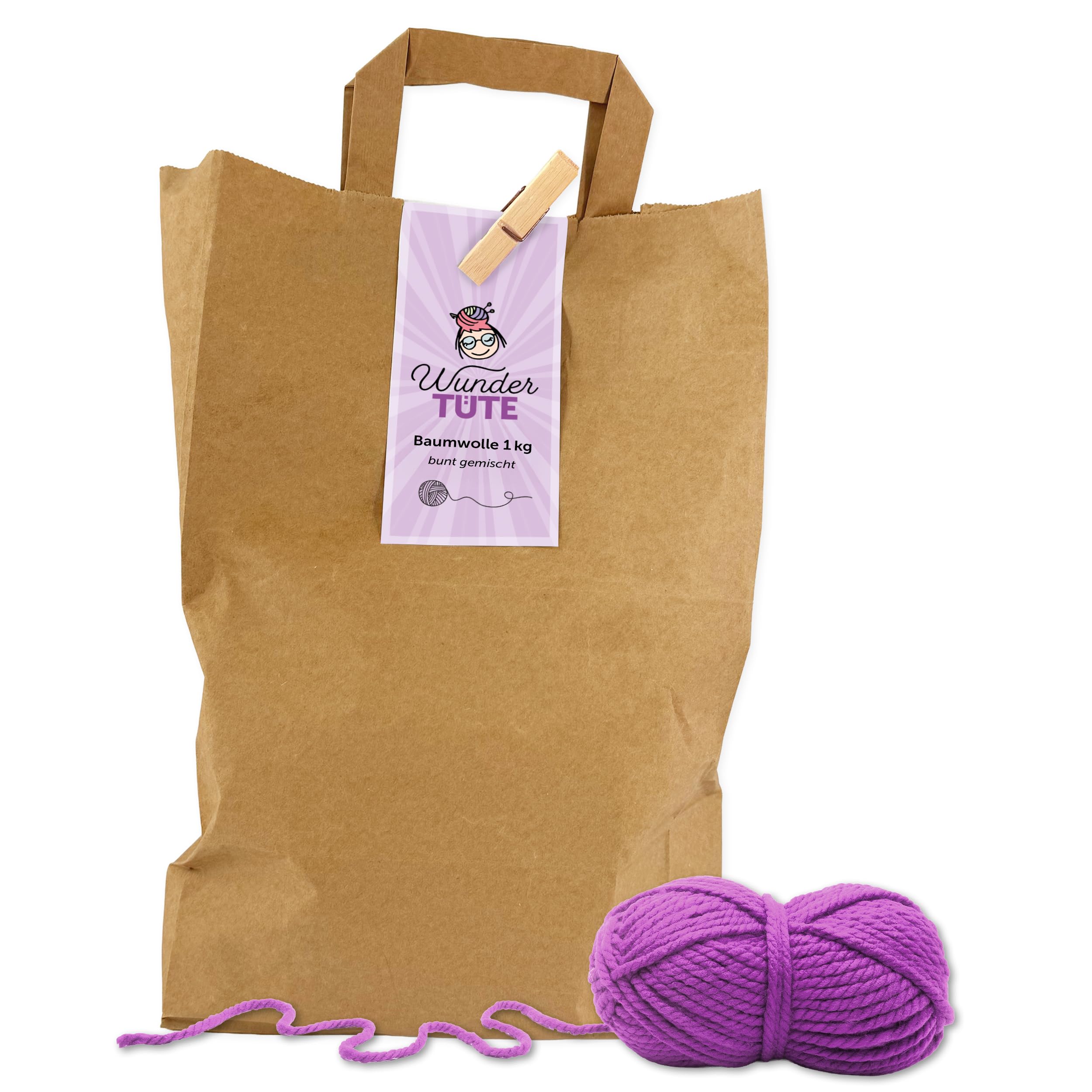 Frida's Wollhaus Wundertüte 1000 g Baumwolle Markenqualität Neuware Wollpaket Mischpaket Überraschung Garn Wolle Stricken Häkeln