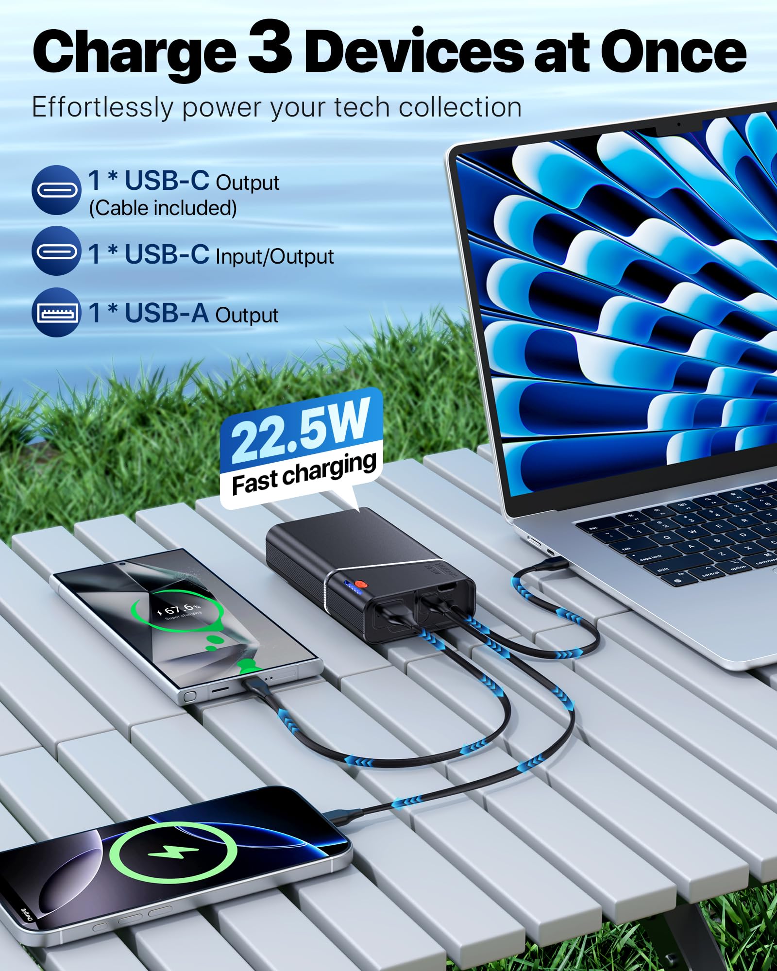 Kesguar Hand Warmers Rechargeable - 2 Pack 14000mAh AI Electric Hand Warmers with Charging Case, Magnetic 2 in 1 Pocket Handwarmers, Portable Heater Gifts for Women/Christmas/Golf/Camping/Hunting