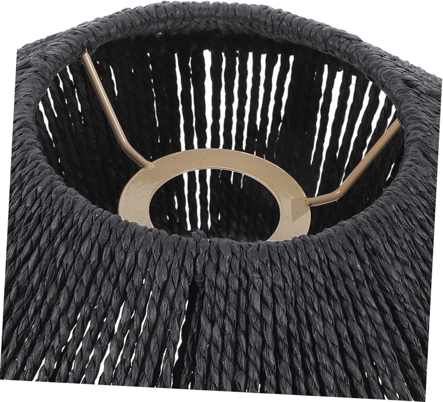 Rustic Woven Lampshade Ceiling Hanging Shade for Vintage Lighting Scalloped Lamp Cover Diffuse Warm Light for Living Room Easy Install