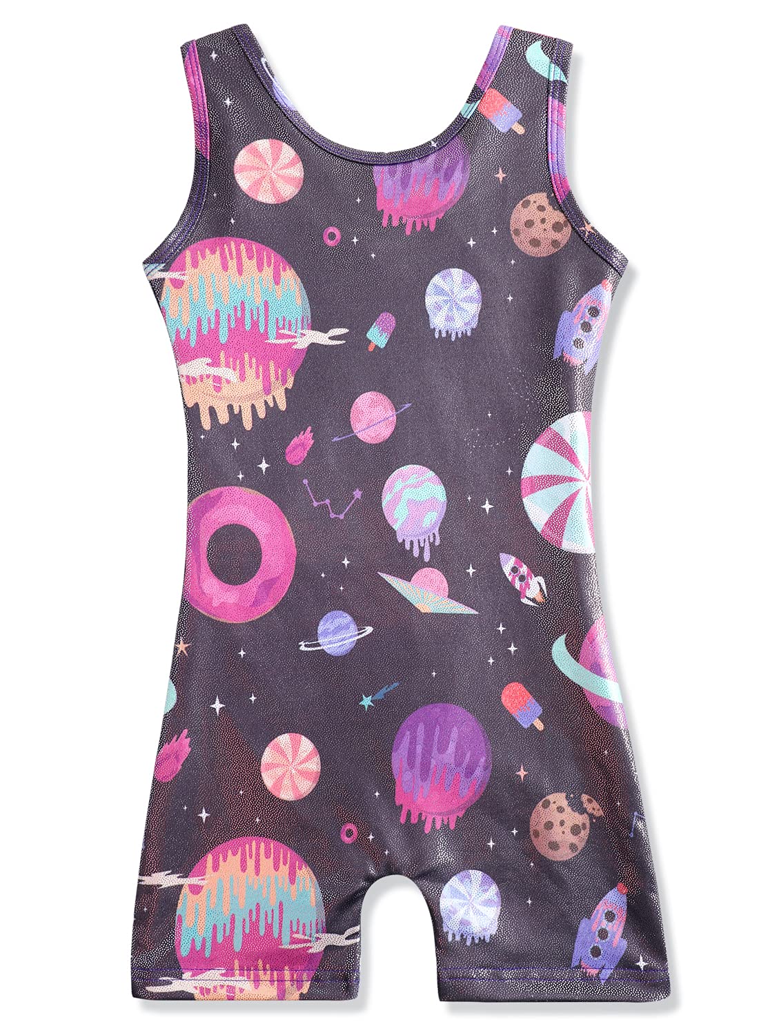 HOZIY Girls Gymnastics Leotards for Kids Tumbling Outfits Biketard Sparkle Adorable Pattern
