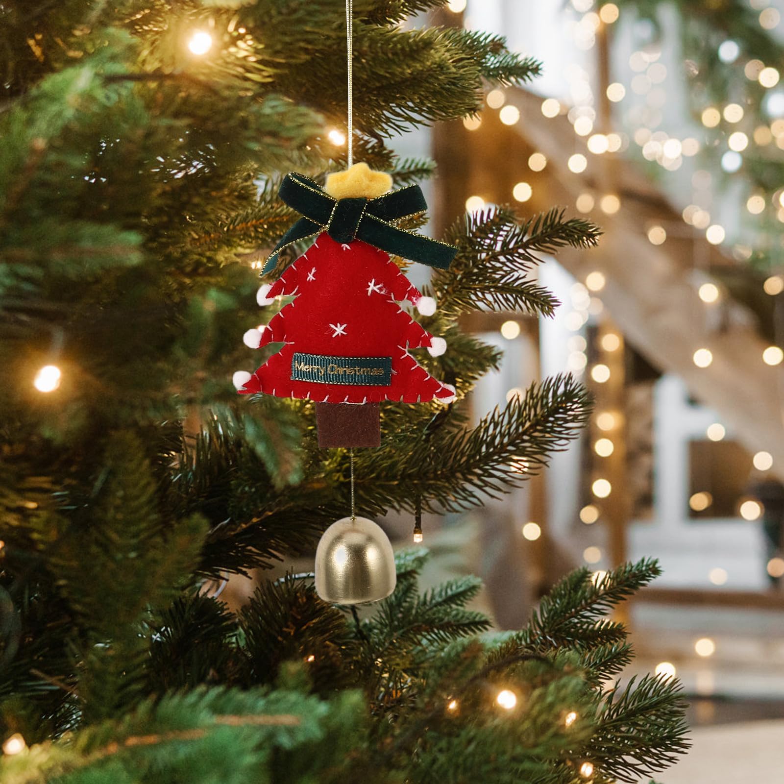 Toyvian 5 Piezas Adorno Colgante de Navidad Hecho a Mano en Lana para Árbol