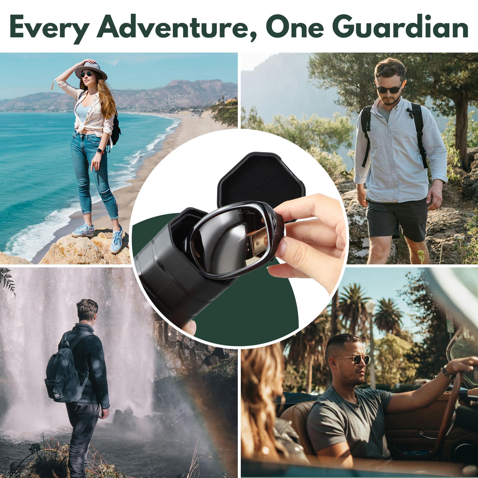 Étui de lunettes de soleil tactique à coque rigide, résistant à l'écrasement et à l'eau de qualité militaire pour extérieur/voyage – Compatible avec lunettes de soleil Ray-Ban, Oakley, Maui