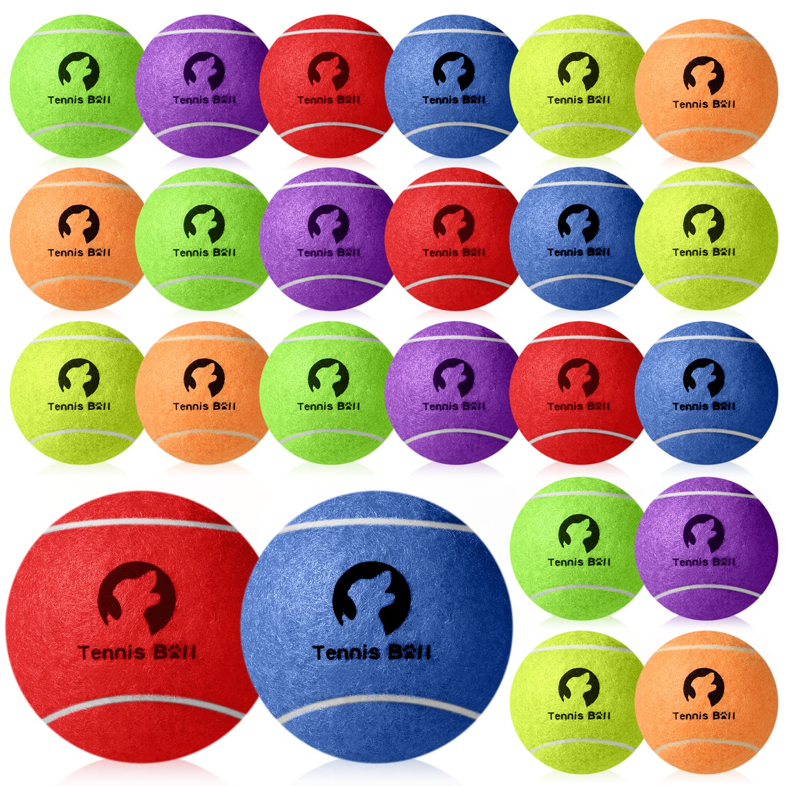 Sotiff 24 Pcs 2.4'' Tennis Ball for Dog Tennis Ball Pet Ball Mini