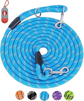 Heavy Duty Dog Leash for Large, Medium, Small Dogs - 10FT/16FT/30FT/50FT/100FT, Reflective Threads, Ideal for Walking, Playing, Camping, or Yard