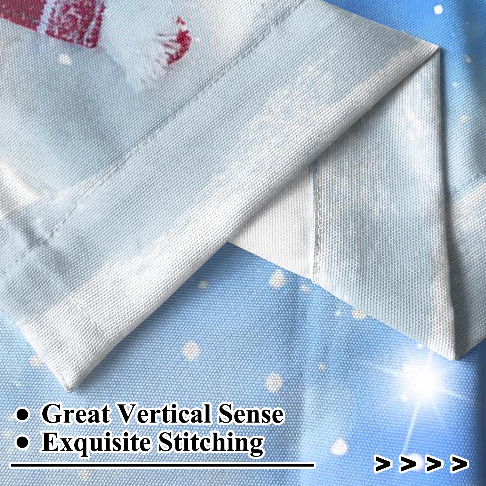 Renaiss 26 x 24 Inch Winter Snowman Bathroom Curtains for Cafe Kitchen Short Tier Curtains Blue Sky Snowflakes Window Treatment Tiers Cabinet Basement Blackout Linen Curtains with Rod Pocket 2 Panels