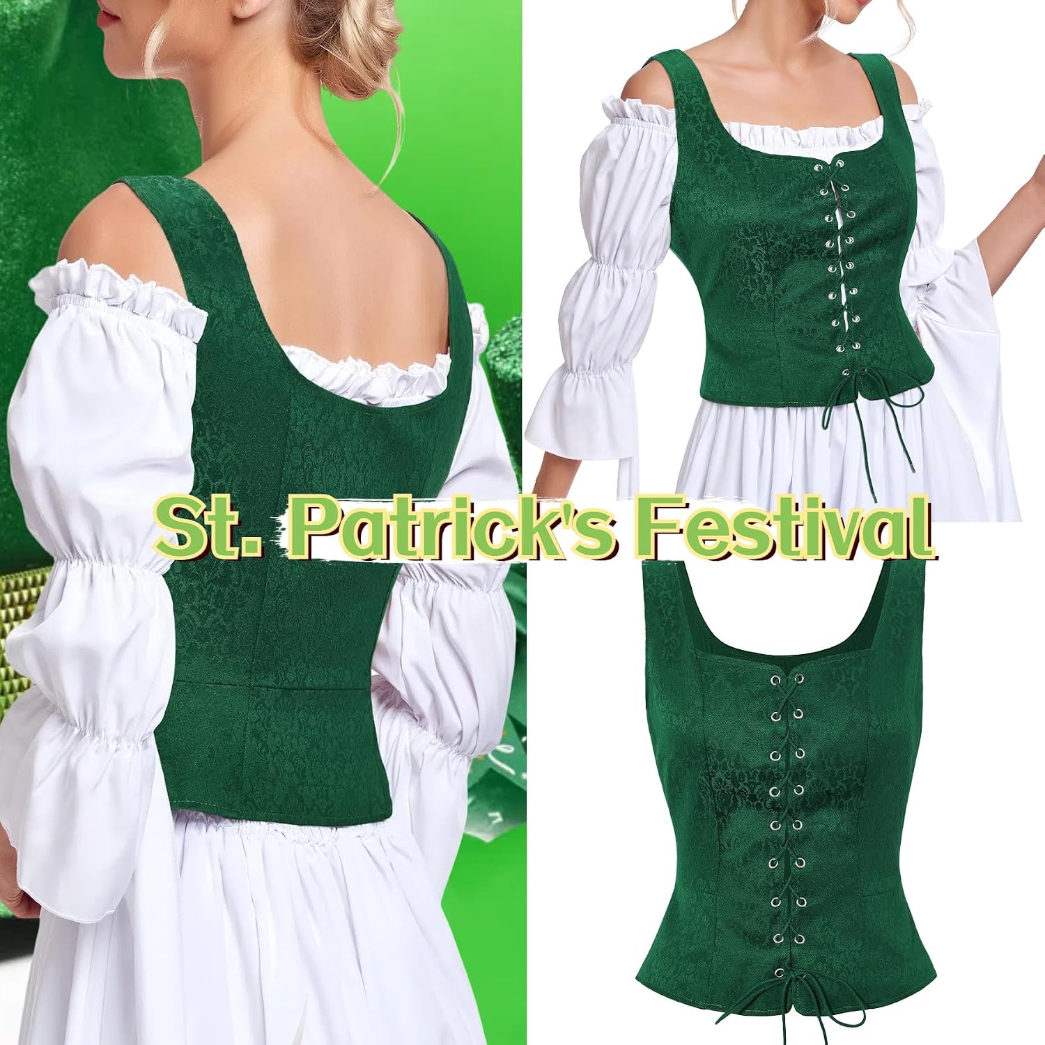 Zando Women Renaissance Corset Vest Pirate Costumes Viking Medieval Corset Top