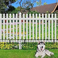 Vista 7 de Paquete de 10 Barreras para Animales, Valla Decorativa Sin Excavación, 17 pulgadas (Alto) x 10 pies (Largo), Borde de Valla Pequeña de Jardín