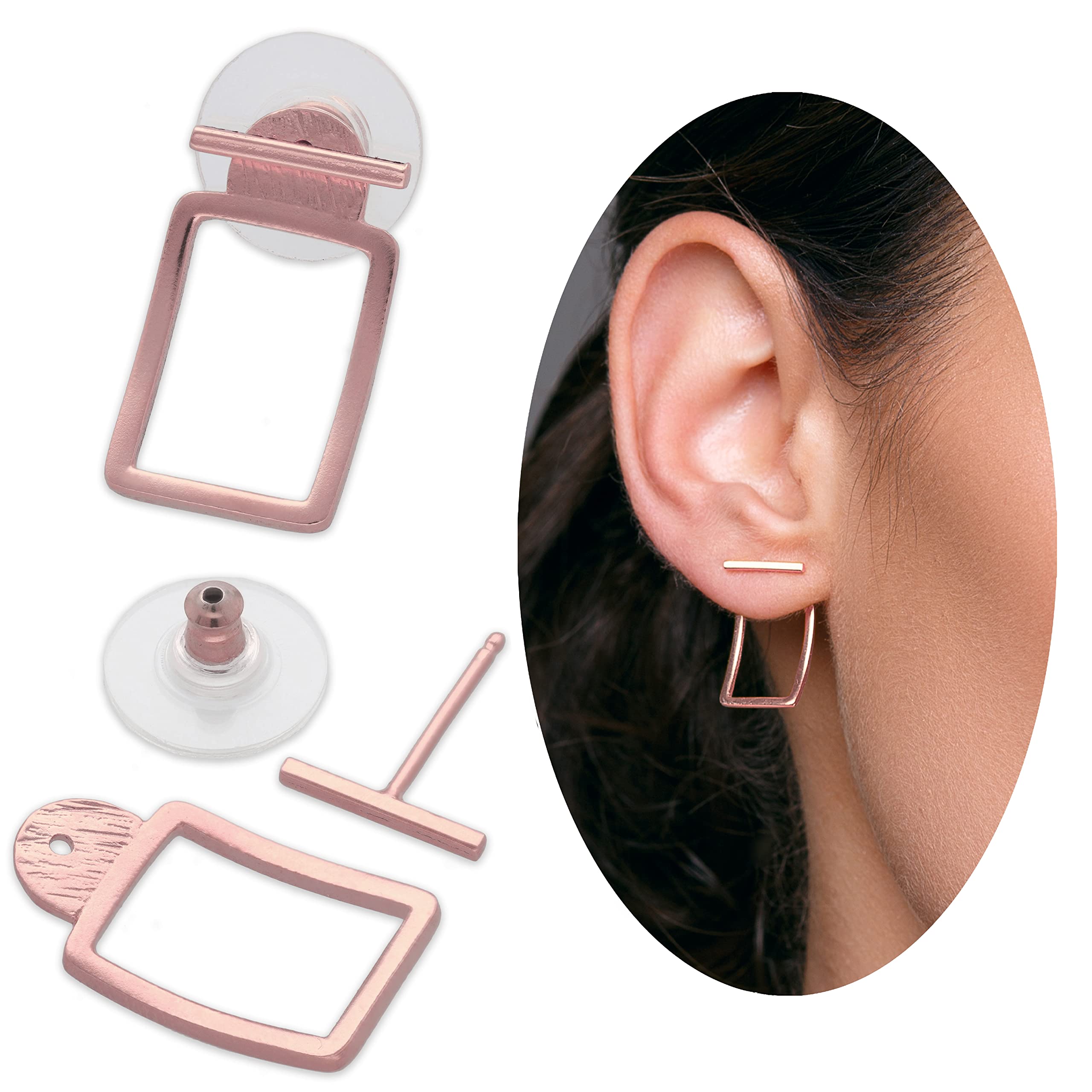 Handmade geschenk für sie Gold Sterling Silber Ohrring Jacken, Geschenk Silber Ohr Jacke Ohrringe, minimalistische Ohrringe, Statement Ohrringe doppelseitige Ohrringe vorne hinten Ohrringe