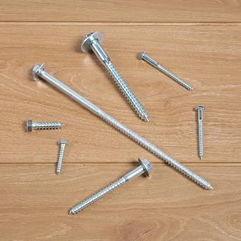 1/2 x 3 Lag Bolts (25 Pcs) 1/2 inch Lag Screws for Wood, Heavy Duty Hex Head with Washers, Zinc Plated