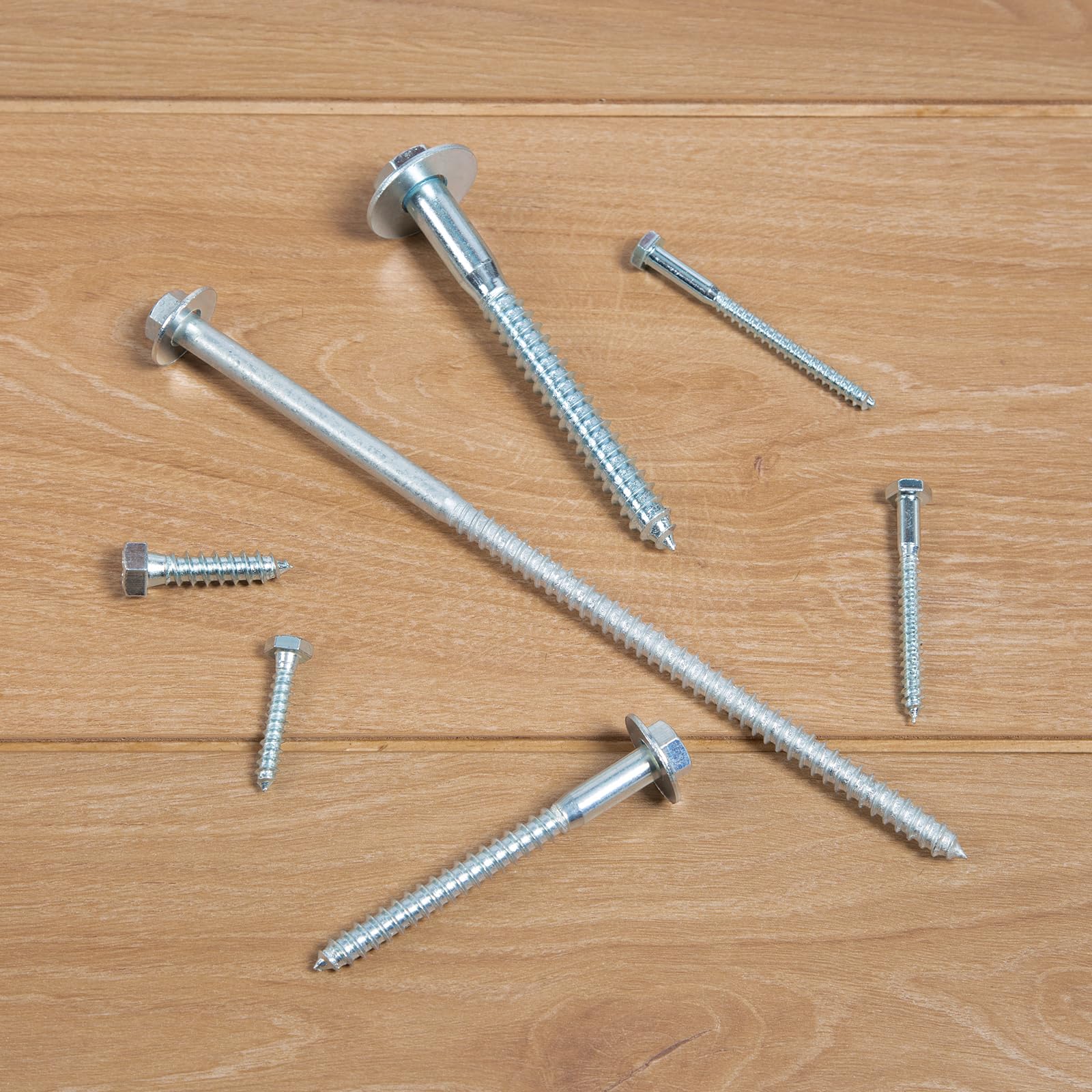 Bulloni a testa esagonale da 1/2 "x 8" (12 pz) 1/2" per legno, testa esagonale resistente con rondelle, zincati