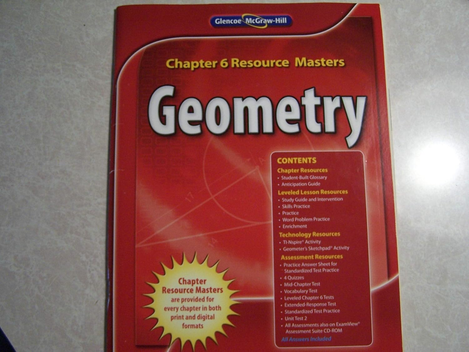 Geometry Chapter 6 Resource Masters: unknown author: 9780078905155 ...
