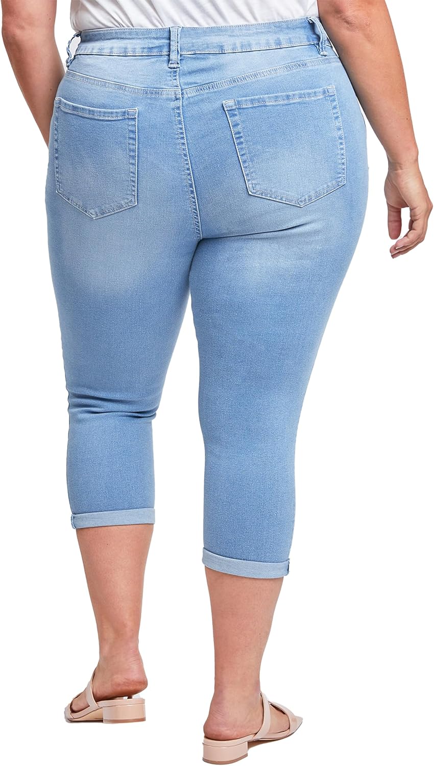 YMI Womens Royalty for Me Women's Plus Size Essential Cuff Capri - Image 3