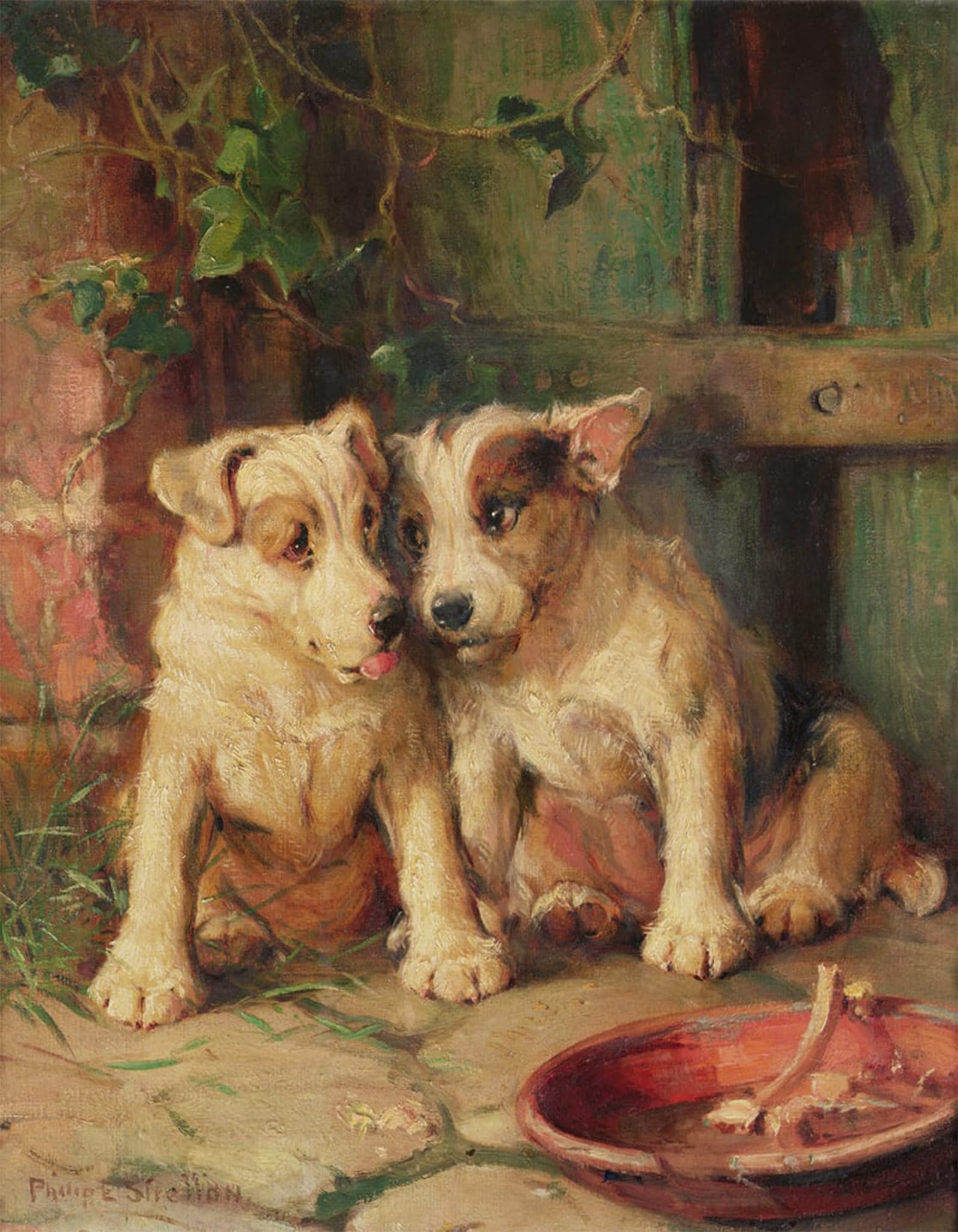 ARTXLXXBN Famous Print Painting Colorful Art Print Two's Company by Eustace Stretton Canvas Art Decorations for Home Decor 60x90cm