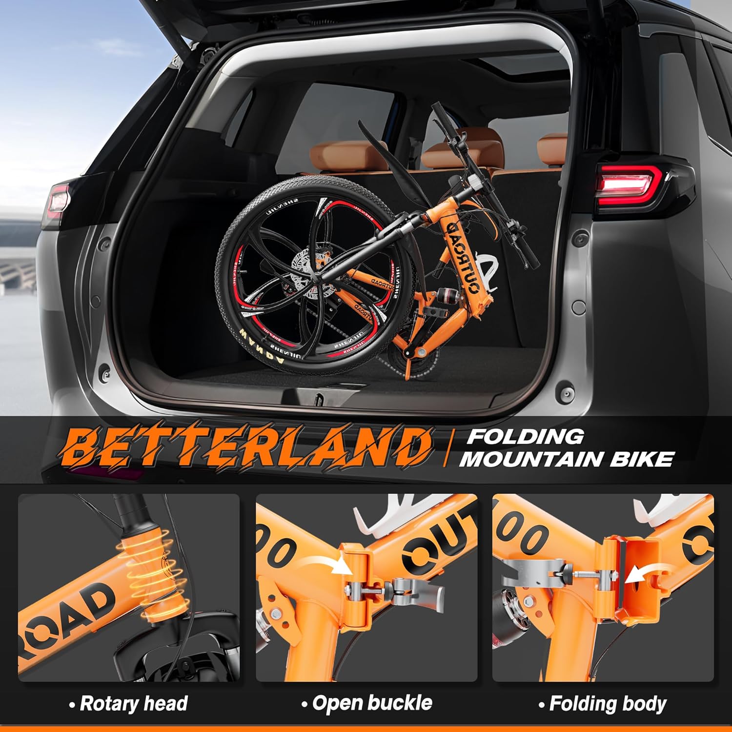 26" Foldable MTB – 21-Speed Full Suspension, High-Carbon Steel Frame, Dual Disc Brakes & Quick-Release Tires – Adults & Teens (Multiple Colors)