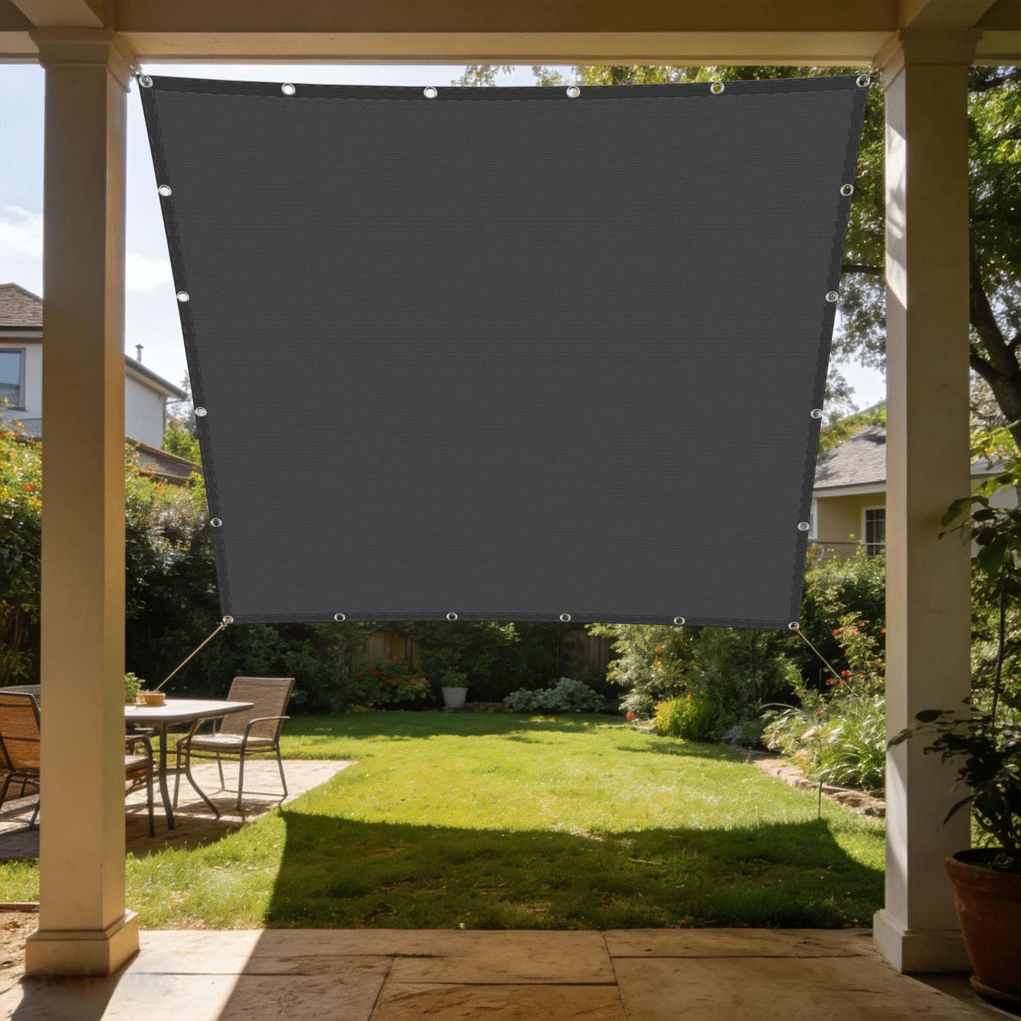 Voile d'ombrage imperméable 5x7 m pour protéger votre salon de jardin et la piscine
