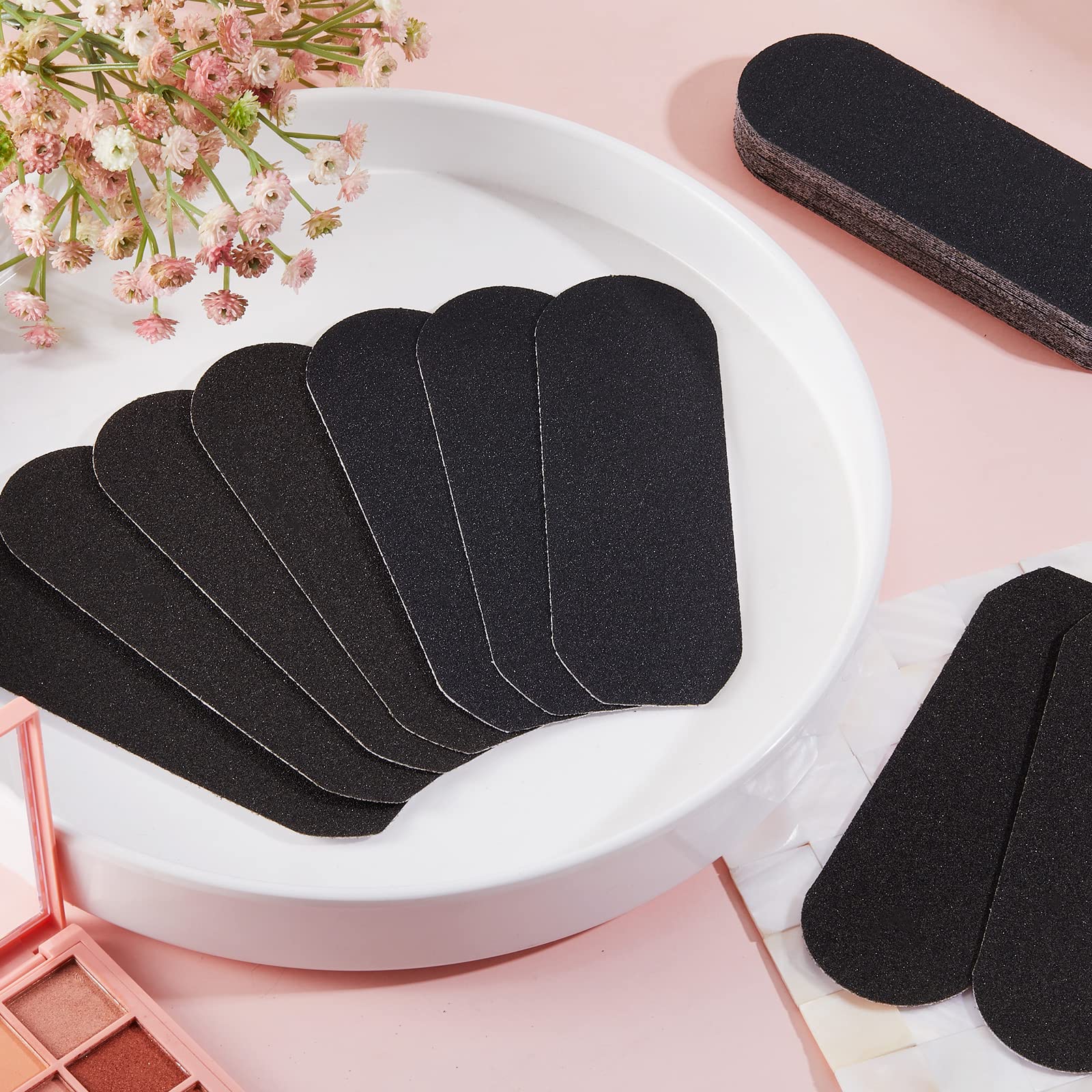 Flutesan 80 piezas de repuesto de limas de pie de acero inoxidable, almohadillas de repuesto de lima de pie negras, almohadillas de repuesto de lima de pie de doble cara reutilizables para pedicura
