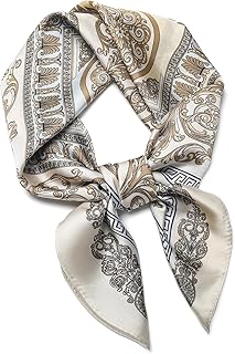 27.5" Silk Scarf of Women's Fashion Head Scarf Square Neck Satin Scarfs for Bag Hair Scarves Gift