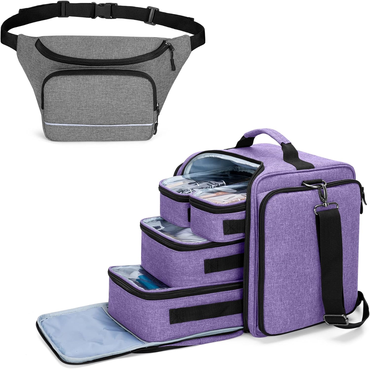 BAFASO Makeup Bag Cosmetic Bag with 4 Inner Removable