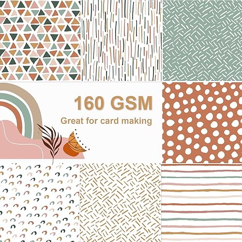Miniatura 3 de 28 papel de álbum de recortes Boho, papel de álbum de recortes de 12 x 12 pulgadas, papel de álbum de recortes de 90 lb160 gm, impresión de doble