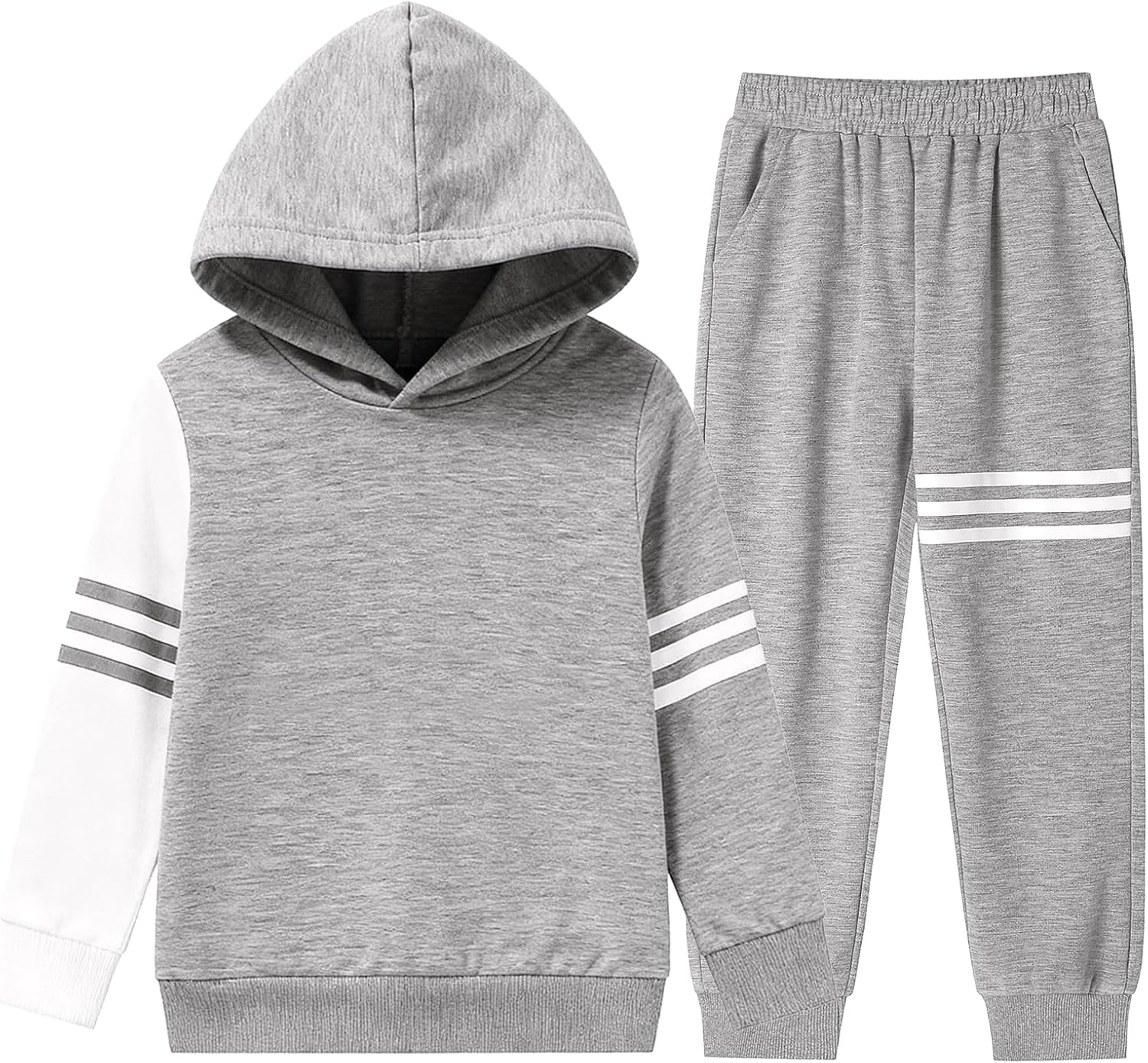 Boy Clothes Long Sleeve Striped Hoodie Sweatshirts Top and Pants Fall Winter Kids Boys 2 Pieces Outfits 3-12 Years