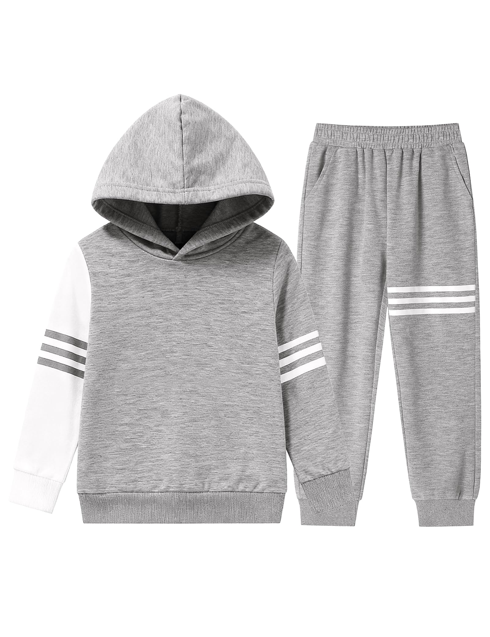 Svreeyer Boy Clothes Long Sleeve Striped Hoodie Sweatshirts Top and Pants Fall Winter Kids Boys 2 Pieces Outfits 3-12 Years