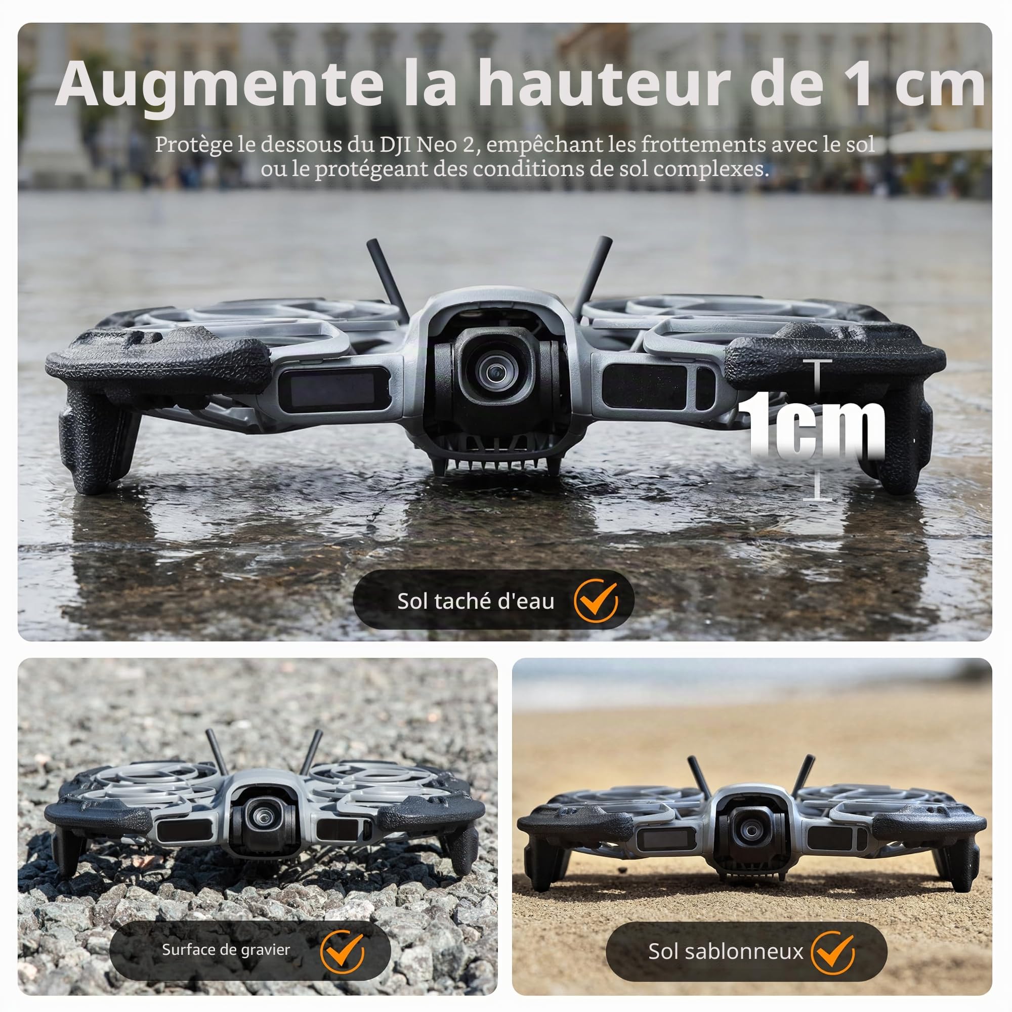 STARTRC Protège-hélice Neo 2 - Protection d'hélice EVA pour DJI Neo 2 - Couvercle d'augmentation de la hauteur pour DJI Neo 2 drone (noir)