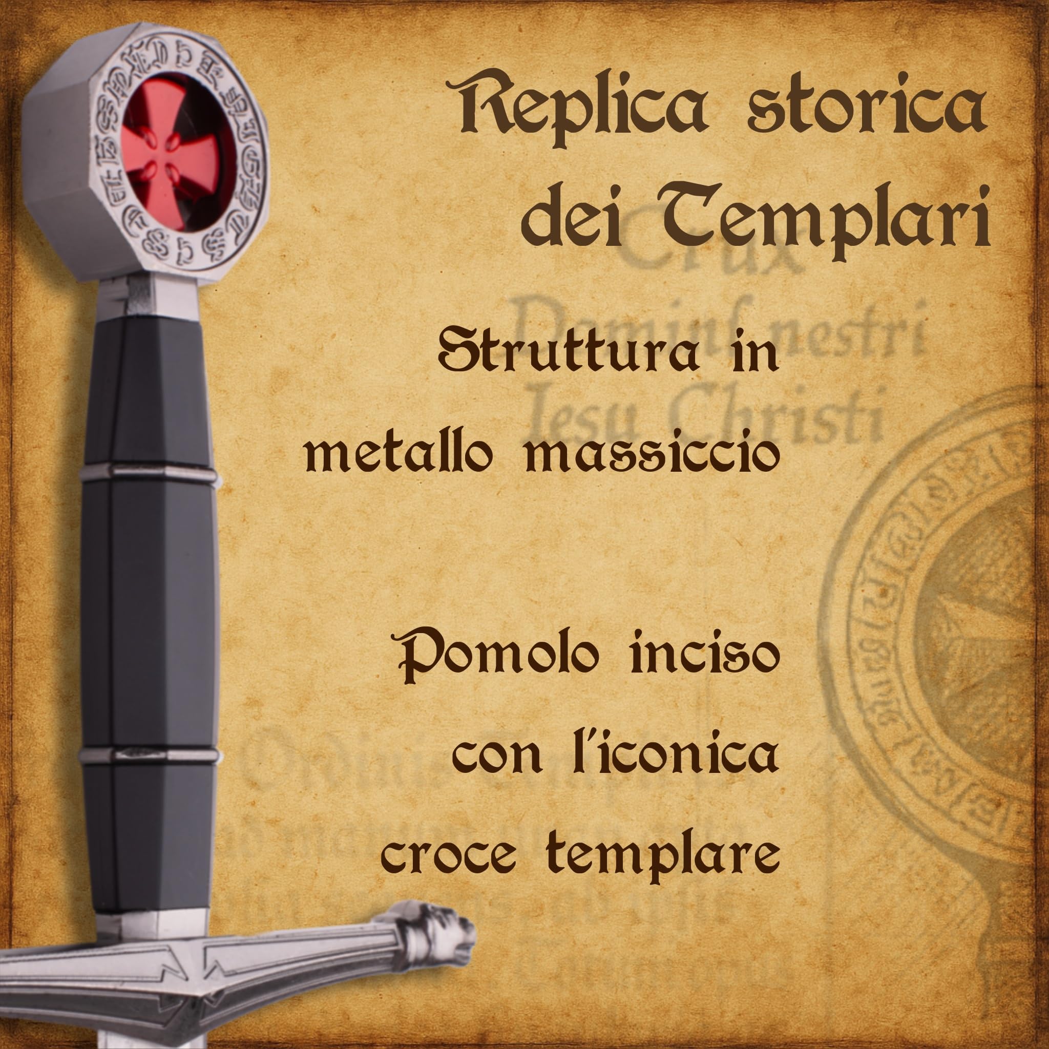 Una Meravigliosa Spada Vera Spada Templare Come Decorazione o Come Regalo