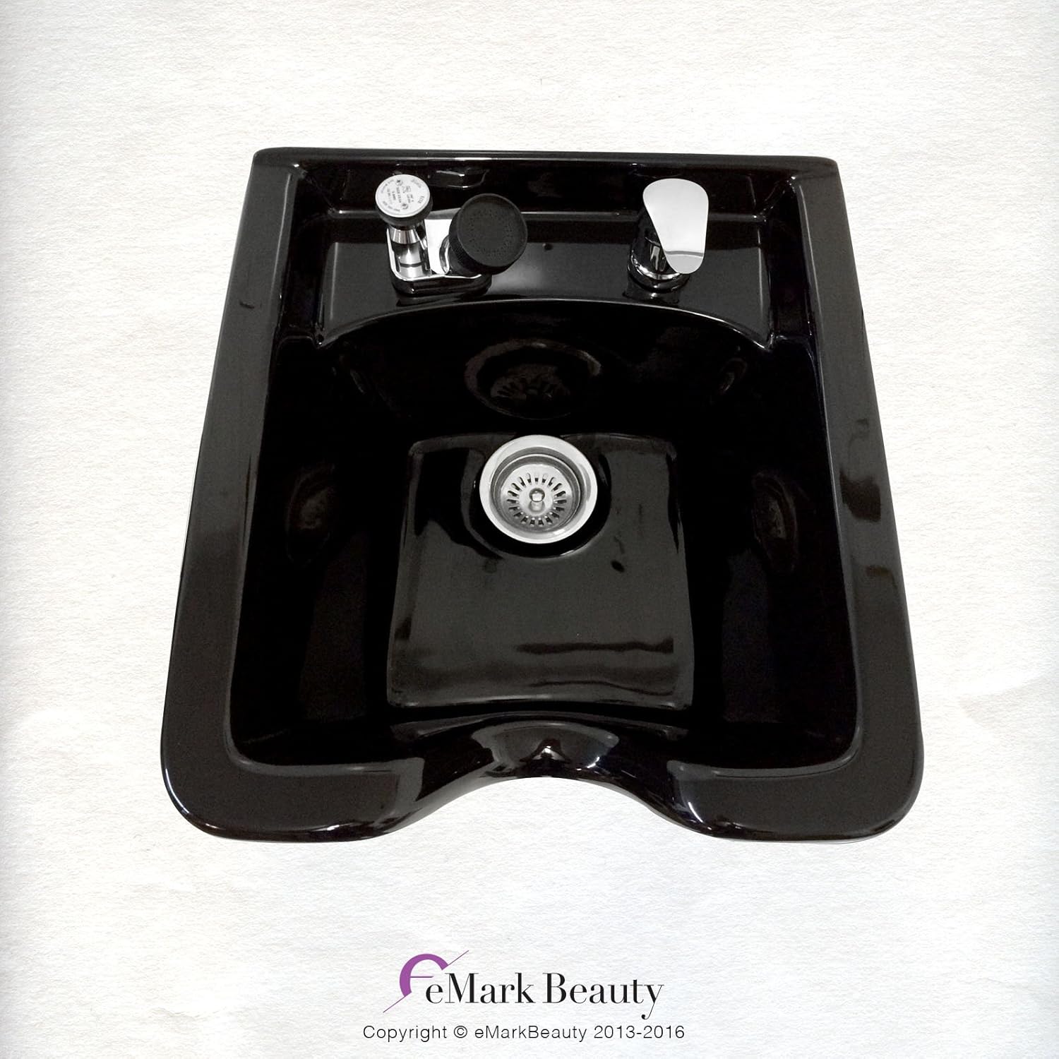 Square Black CERAMIC Wall Mounted Beauty Salon Shampoo Bowl TLC-B41W