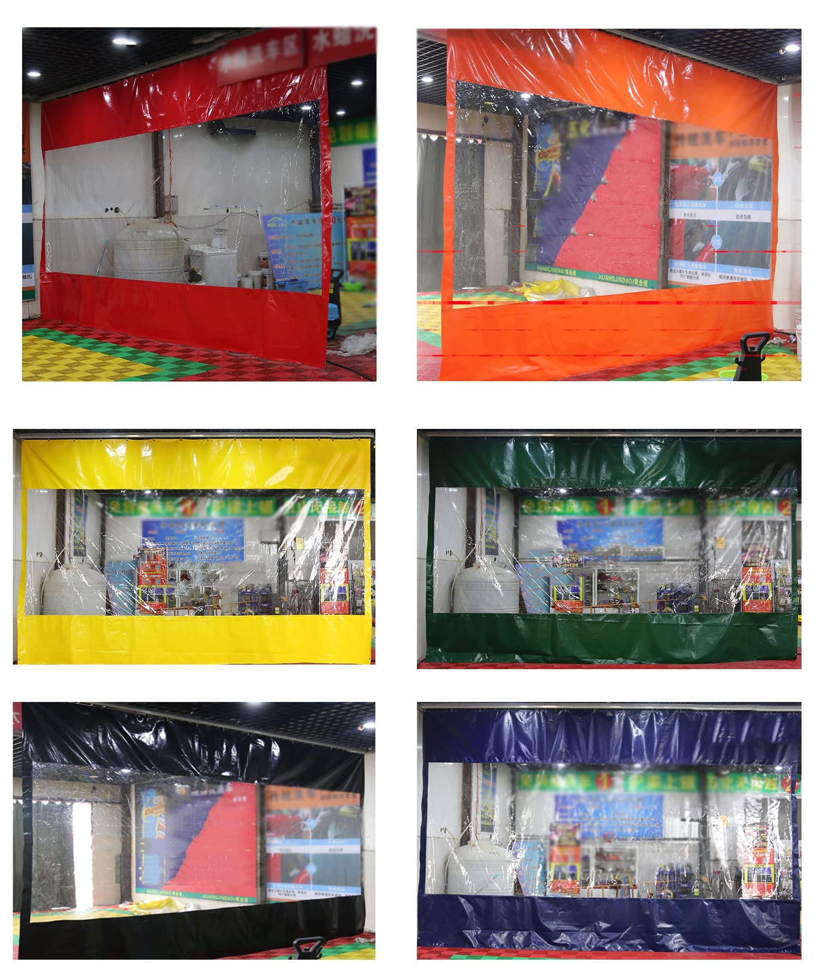 Wasserdichter grauer Vorhang mit transparenten Seitenteilen für Terrassen, Veranden, Räume und Pavillons, wetterbeständig und transparent, 2,2 x 3,3 m