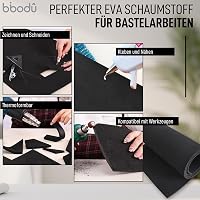 BIBODU EVA Hab Tekercs 10 mm Fekete - 99x37 cm Cosplay Barkács Hab 80 kg/m3 Sűrűség DIY Kézműves Projektek 2
