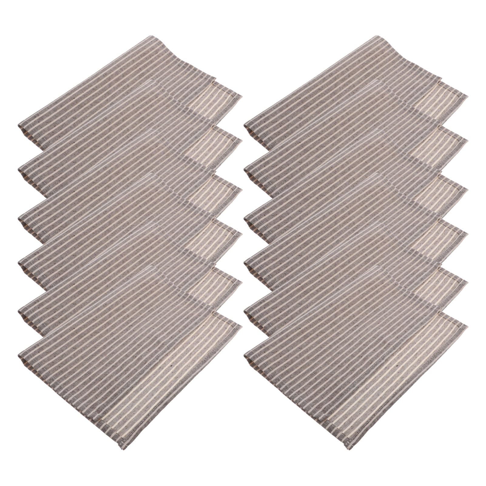 Serviettes rayées vintage lot de 12 lavables pour éviter le jetable aux fêtes